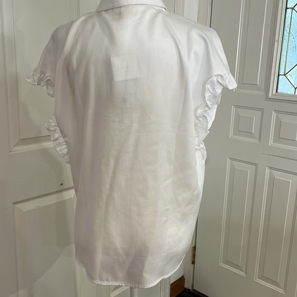 Hester & Orchard Women's Classic White Button-Up Blouse size M - Picture 4 of 7